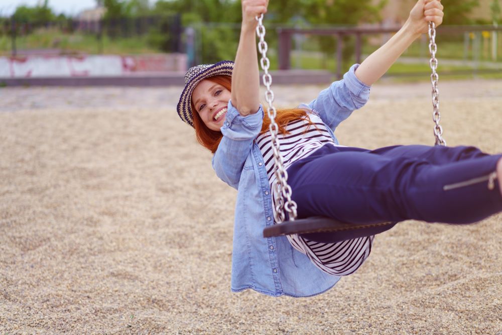 woman on swing